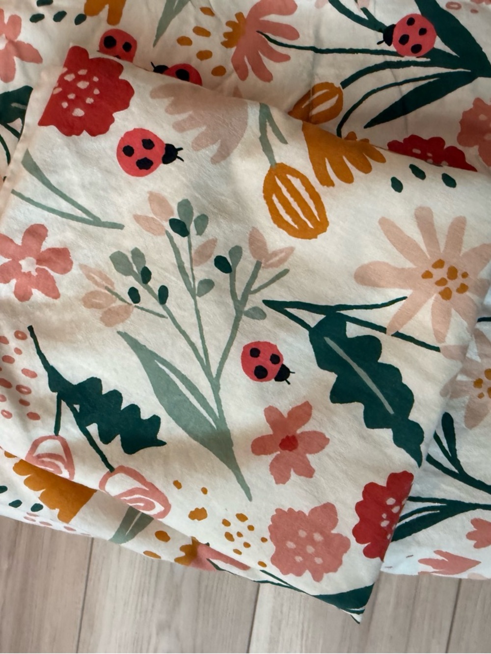 Pillowfort Floral Comforter Set in Cream, Coral, Mustard, Green - Picture 4 of 4